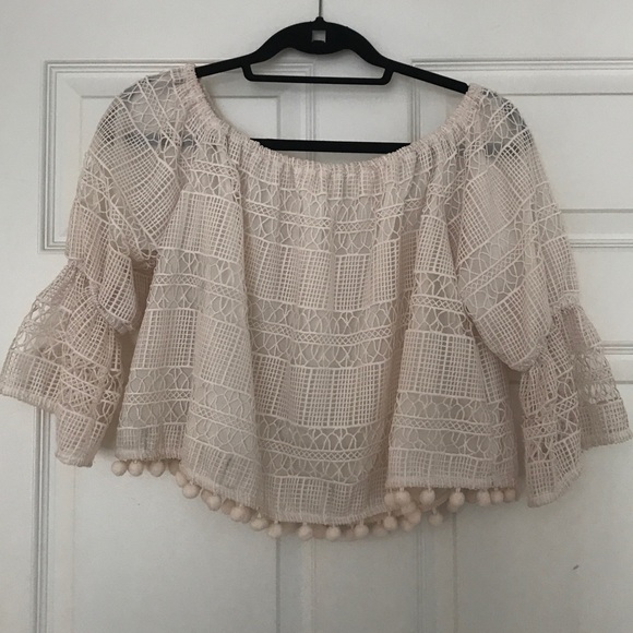 Tularosa Cropped Off The Shoulder Lace Top - Picture 4 of 4